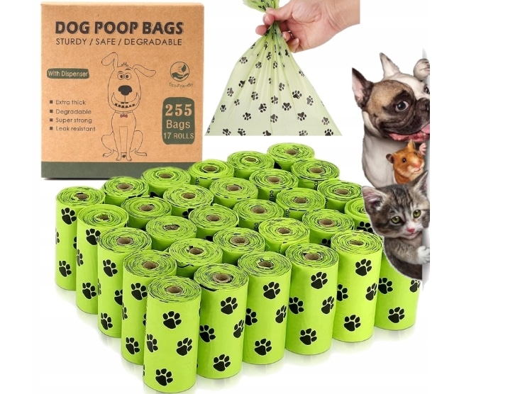 WORECZKI WORKI BIODEGRADOWALNE NA PSIE ODCHODY 255 szt + ZIELONE ETUI - obrazek 7