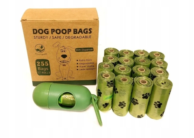 WORECZKI WORKI BIODEGRADOWALNE NA PSIE ODCHODY 255 szt + ZIELONE ETUI - obrazek 6