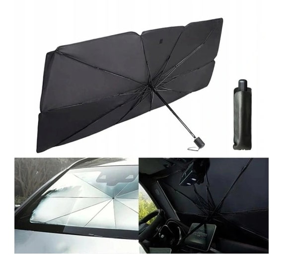 PARASOL OSŁONA PRZECIWSŁONECZNA NA PRZEDNIĄ SZYBĘ OCHRONA UV LATO 126X75 CM - obrazek 3