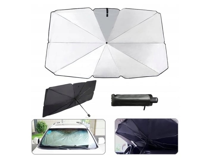 PARASOL OSŁONA PRZECIWSŁONECZNA NA PRZEDNIĄ SZYBĘ OCHRONA UV LATO 126X75 CM - obrazek 4