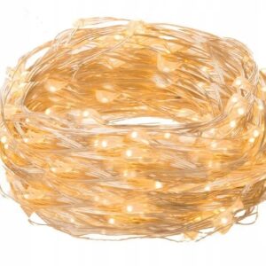 DRUCIKI LAMPKI CHOINKOWE 100 LED 10M NA DRUCIKU NA BATERIE BIAŁY CIEPŁY