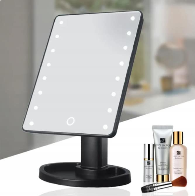 Podświetlane LUSTRO kosmetyczne LUSTERKO Do Makijażu LED NA BATERIE - obrazek 5