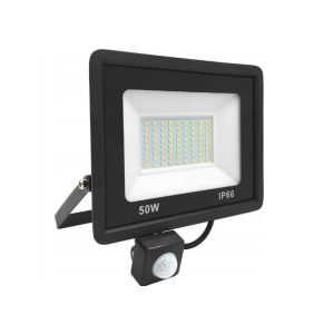 HALOGEN LAMPA Z CZUJNIKIEM RUCHU NAŚWIETLACZ LED BIAŁY ZIMNY IP66 50W