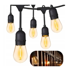 Girlanda OGRODOWA świetlna LAMPKI LED ZEWNĘTRZNE 10m + 10szt x Żarówki E27