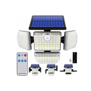 LAMPA SOLARNA LED 4w1 ZEWNĘTRZNA ULICZNA CZUJNIK RUCHU ZMIERZCHU PILOT