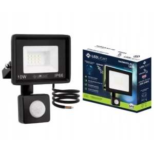 HALOGEN LAMPA Z CZUJNIKIEM RUCHU NAŚWIETLACZ LED BIAŁY ZIMNY IP66 10W