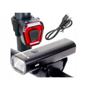 ZESTAW LAMPEK ROWEROWYCH B-SQUL PRZÓD TYŁ LED USB AKUMULATOROWE MOCNE