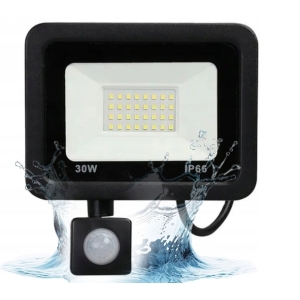 HALOGEN LAMPA Z CZUJNIKIEM RUCHU NAŚWIETLACZ LED BIAŁY ZIMNY IP66 30W