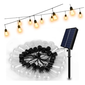 Girlanda Solarna OGRODOWA 30 LED Żarówki BAŃKI 8 TRYBÓW ŚWIECENIA 600CM