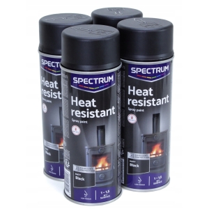 FARBA ŻAROODPORNA DO KOMINKÓW CZARNY MAT W SPRAYU 400ML SPECTRUM