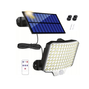 LAMPA SOLARNA HALOGEN CZUJNIK RUCHU ZMIERZCHU 106 LED DO OGRODU NA GARAŻ